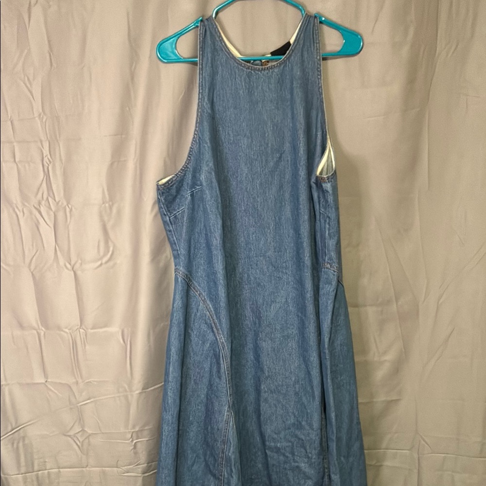 Future Collective Elegant Blue Denim Midi Dress